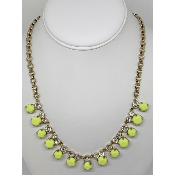 J. Crew Yellow & Rhinestone Necklace - Picture 1 of 2